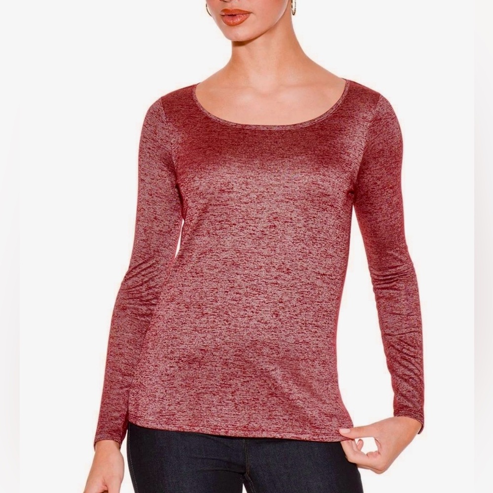 WHBM Long Sleeve Scoop Neck Tee